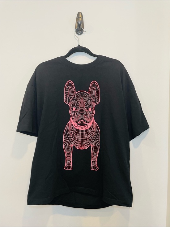Lifework Other - Black Short-Sleeve Tee with Pink French Bulldog Graphic